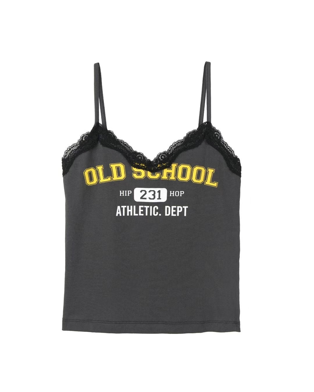 ✨推！"Old School" Lace Cami (Charcoal)