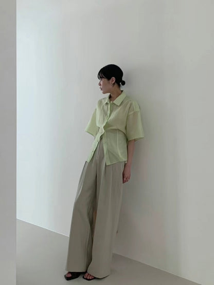 Lime 2-way See-through Shirt