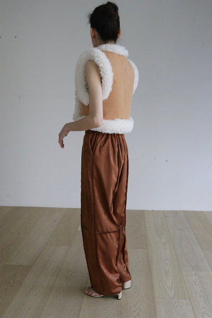 Suede Raw Trimming Pants (Camel)