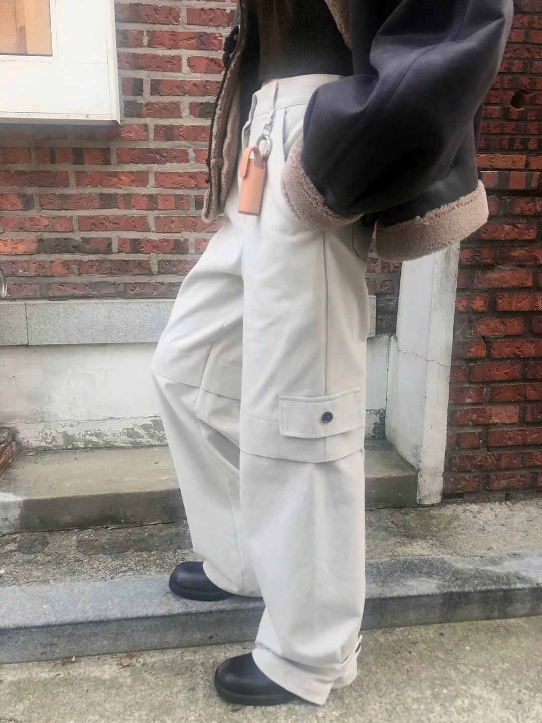 ✨推！"Jesse" Cargo Pants with Buckles (Ivory)