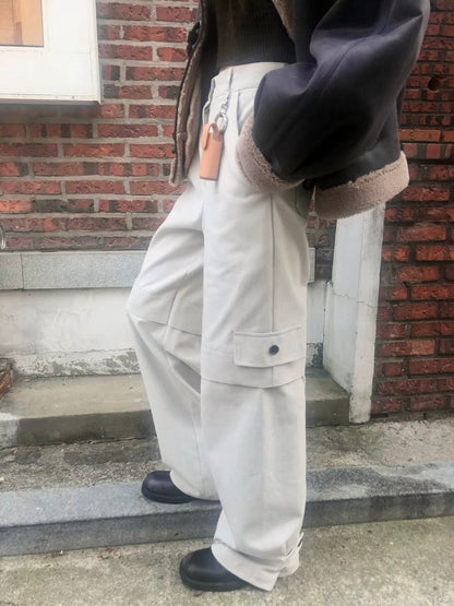 ✨推！"Jesse" Cargo Pants with Buckles (Ivory)