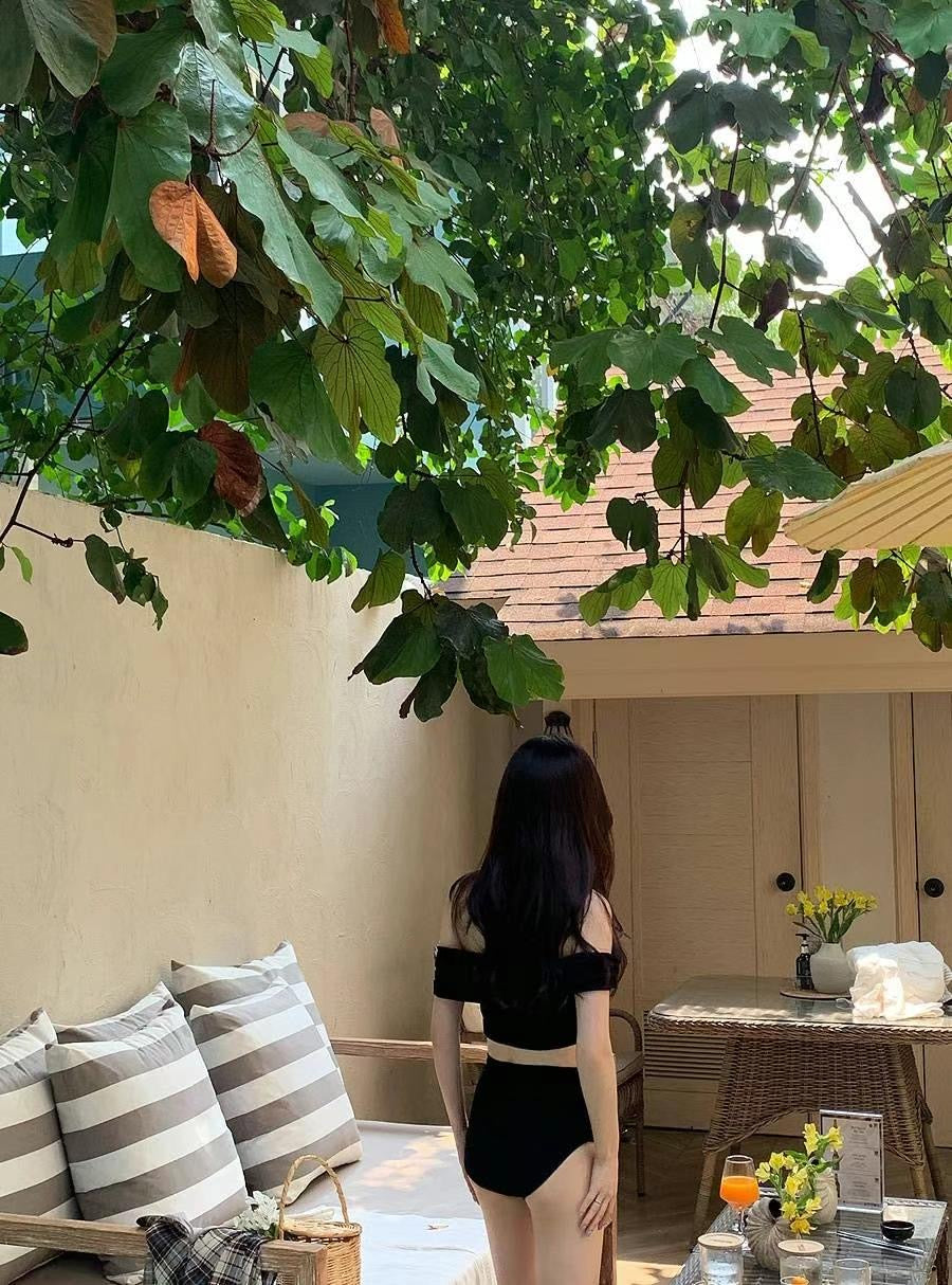 連線優惠/ Off-shoulder High-waist Bikini