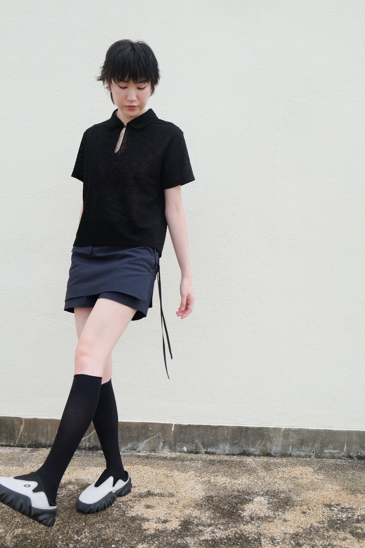 ✨推！"Lipa" Lace-up Layered Skorts (Ivory)