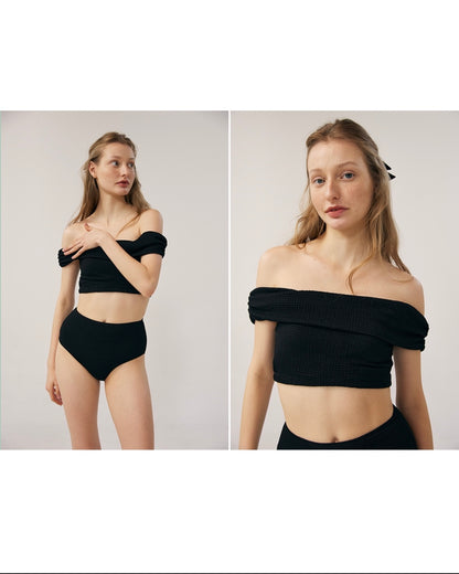 連線優惠/ Off-shoulder High-waist Bikini