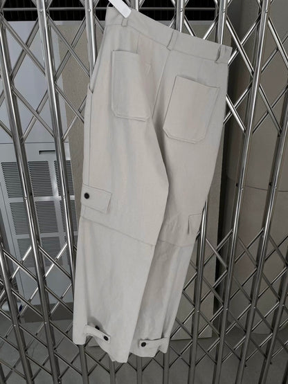 ✨推！"Jesse" Cargo Pants with Buckles (Ivory)