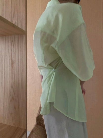 Lime 2-way See-through Shirt