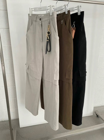✨推！"Jesse" Cargo Pants with Buckles (Ivory)