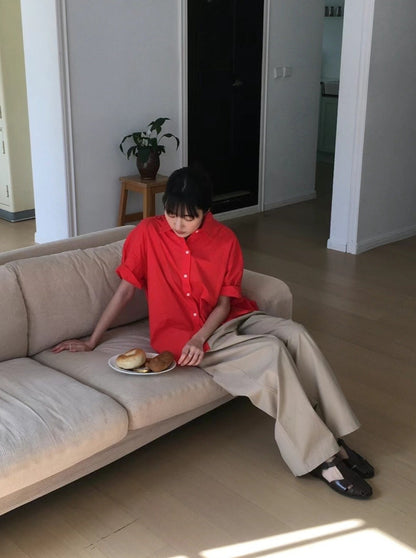 連線優惠/ Relaxed Short Sleeved Shirt