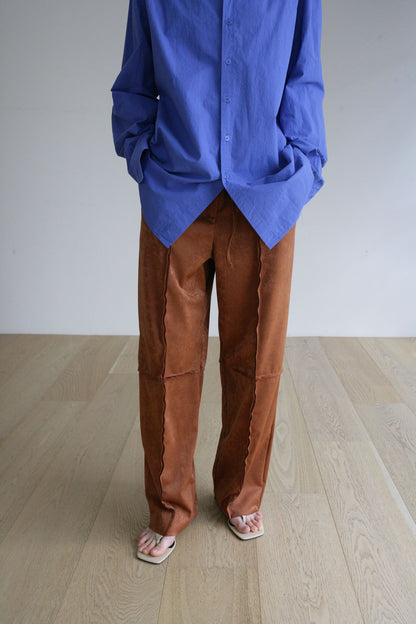 Suede Raw Trimming Pants (Camel)