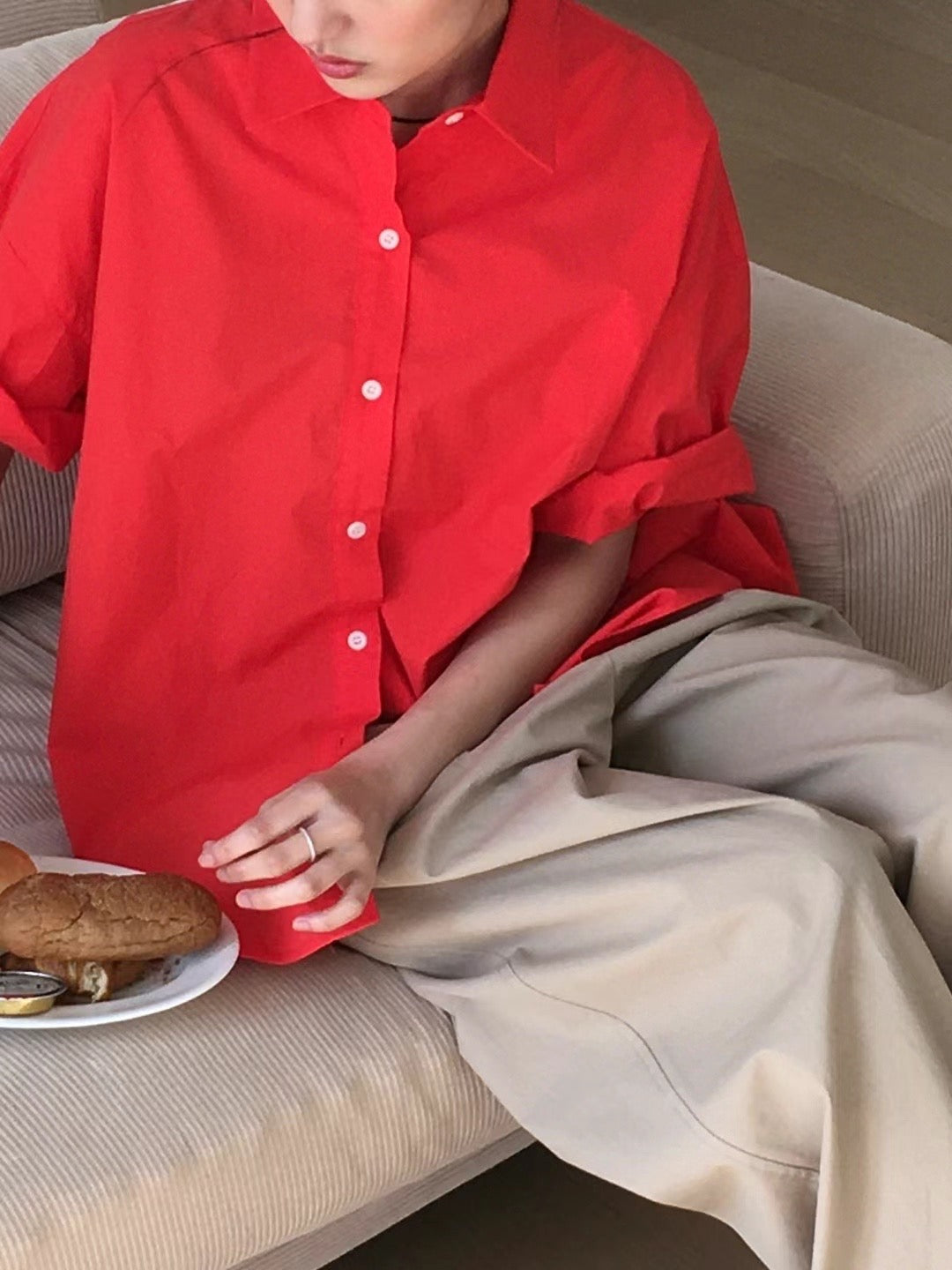 連線優惠/ Relaxed Short Sleeved Shirt
