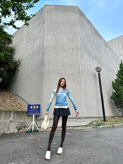 "Gemini" Two-way Layering Top (Caramel/ Charcoal/ Ivory)