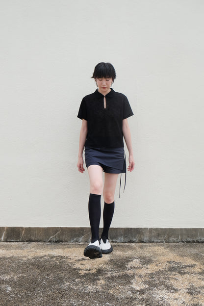 ✨推！"Lipa" Lace-up Layered Skorts (Ivory)