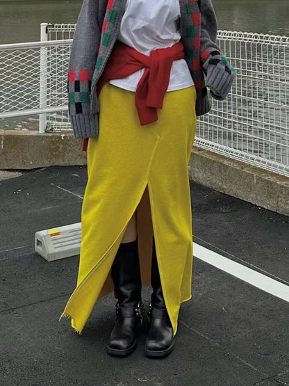 ✨推！Sporty Slit Skirt (Yellow)