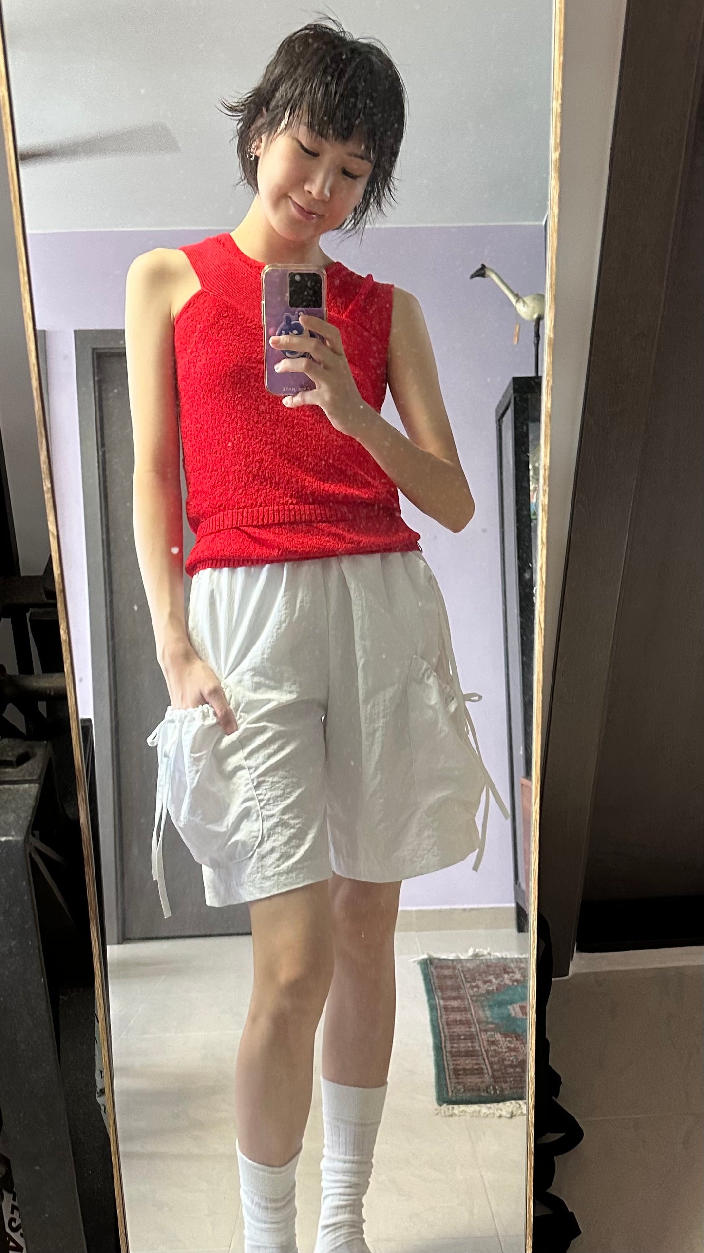 ✨推！"Ballet Boy" Ribboned Shorts (White)