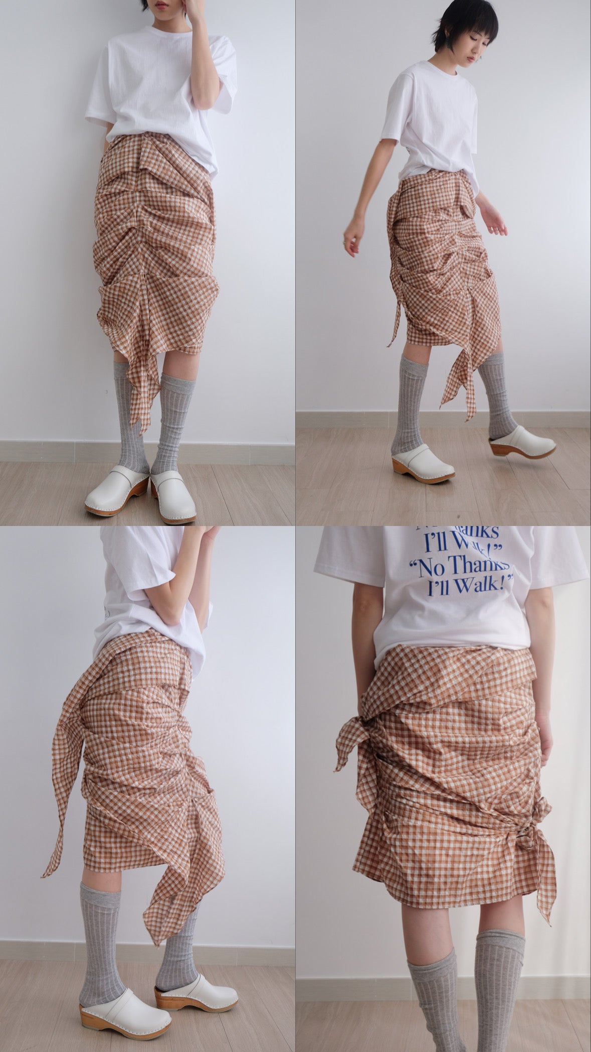 2-way Gingham Knots Top/ Skirt (Blue)