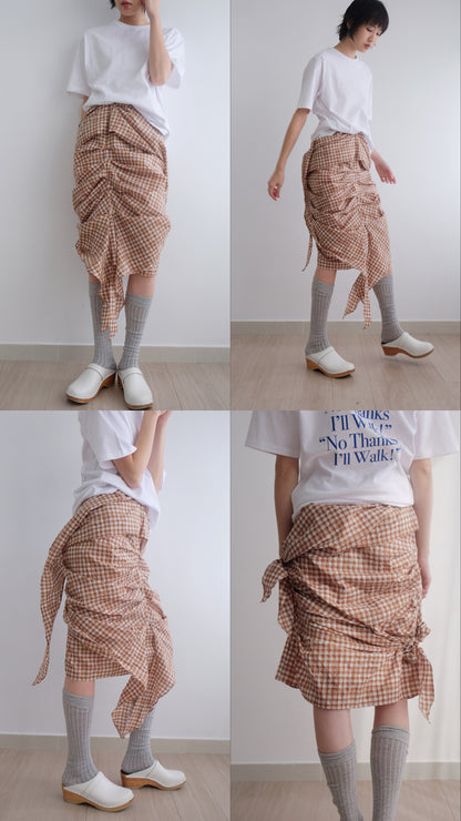 2-way Gingham Knots Top/ Skirt (Blue)