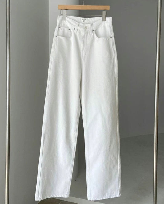 Pastel Straight Summer Pants (White)
