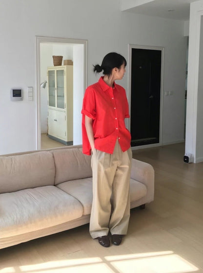 連線優惠/ Relaxed Short Sleeved Shirt