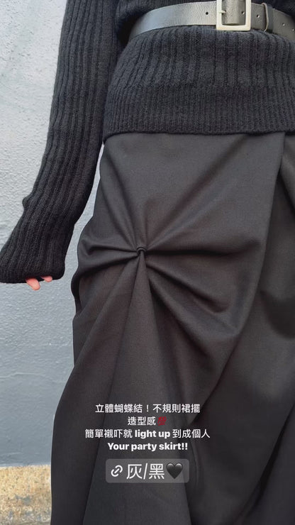 "Dahlia" 3D Bows Skirt (Black)