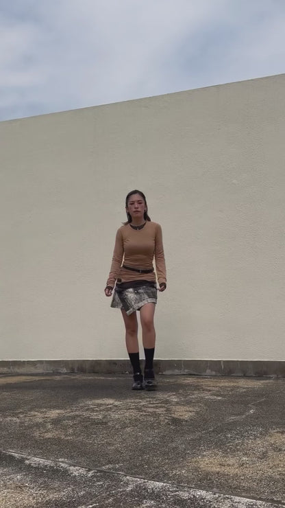 "Gemini" Two-way Layering Top (Caramel/ Charcoal/ Ivory)