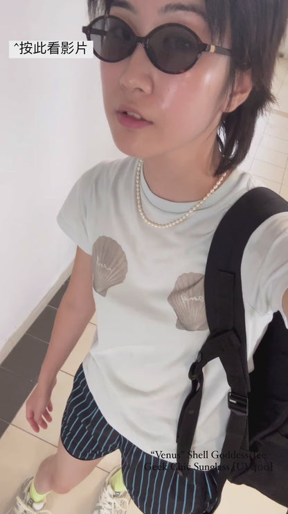 "Venus" Shell Goddess Tee (Baby Blue)