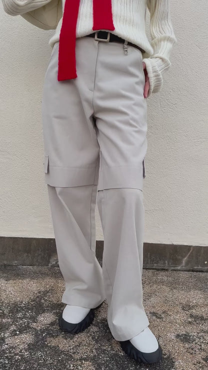✨推！"Jesse" Cargo Pants with Buckles (Ivory)